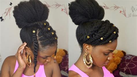 bun and twists on 4c natural hair protective style youtube