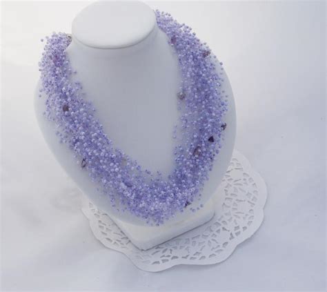 Purple Bridesmaid Jewelry T Lavender Necklace Amethyst Etsy