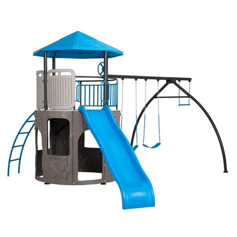 Lifetime Adventure Tower Deluxe Swing Set 90918 The Home Depot