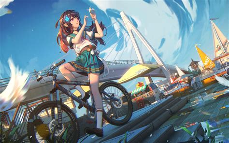 2560x1600 Anime Girl Cycle 4k 2560x1600 Resolution Hd 4k Wallpapers