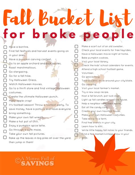 They also motivate you to learn about how you can make those dreams possible. Fall Bucket List Ideas For Broke People - Fresh Outta Time