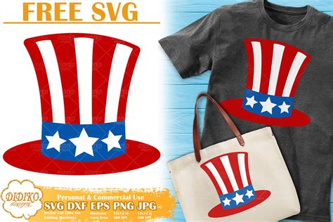Download USA Hat Free SVG | 4th of July Free SVG | America Svg | DIDIKO designs