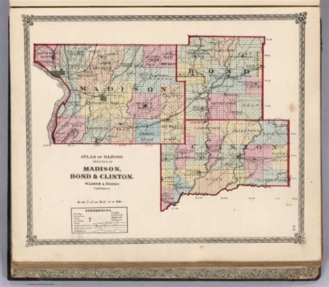 Atlas Of Illinois Counties Of Madison Bond And Clinton