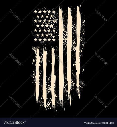 American Flag In Grunge Style Design Element Vector Image