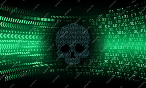 Premium Vector Cyber Hacker Attack Background Skull Vector