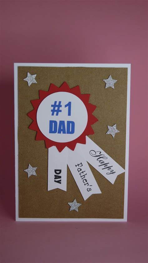 We want to share these ideas and a free printable. Handmade Fathers Day/Birthday Card, daddy father's day card, Rosette card, male birthday card ...