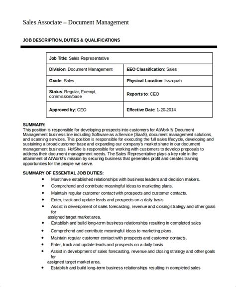 FREE 9+ Sample Sales Associate Job Description Templates ...