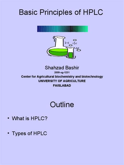 Basic Principles Of Hplc High Performance Liquid Chromatography