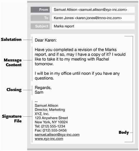 Professional Business Email Format Template Example