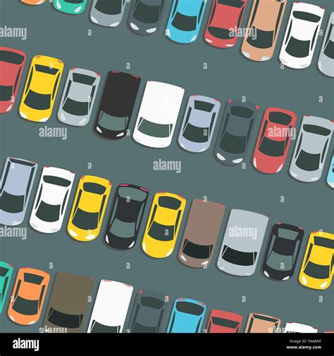 Full Car Park Vector Parked Cars Vector Illustration Stock Vector Image And Art Alamy