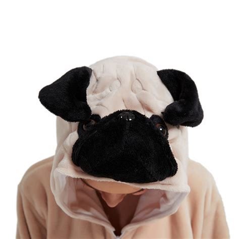 Puppy Dog Pug Onesie Pajamas For Adult Animal Onesies Flannel