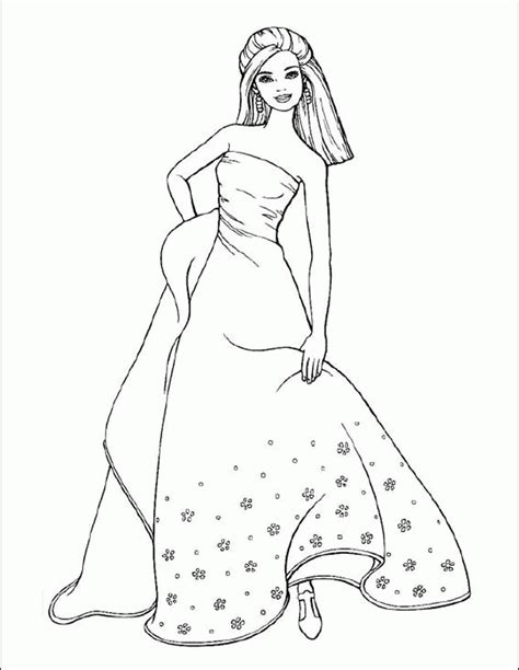 Dress Coloring Page Of Girls Coloring Home