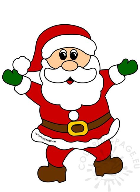 Santa claus peers into the window. Cheerful Santa Claus Christmas clipart - Coloring Page