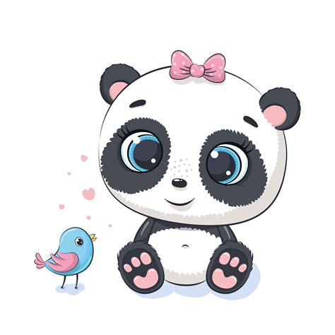 Panda En Baby Panda Cartoon Premium Vector Riset