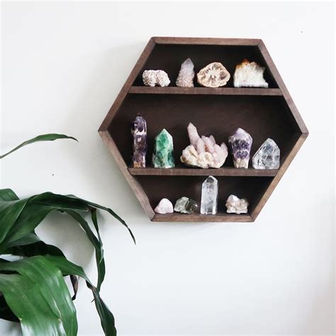 Hexagon Crystal Shelf Crystal Shelves Geometric Shelves Goth Home Decor