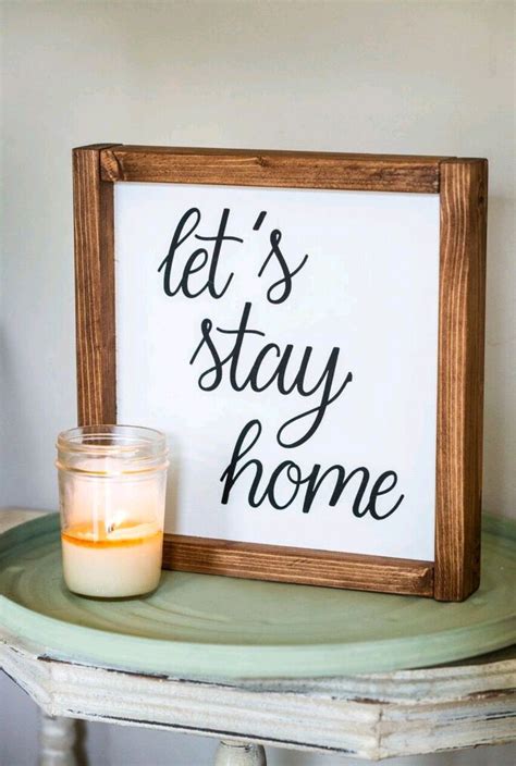 Let's Stay Home Wood Sign, Gallery Wall | Wood signs for home, Lets stay home, Wood signs