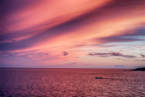 #5364979 7360x4912 #sky, #ship, #sunset, #boat, #ripple, #purple, #sunrise, #sea, #cloudy, # ...