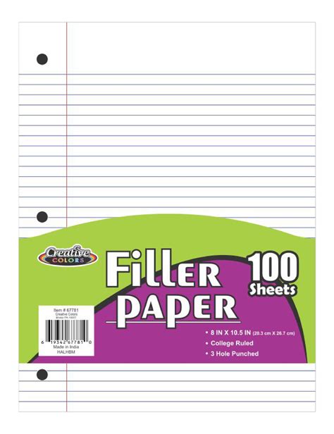 Bulk Carton 100 Sheet College Ruled Filler Paper Minimum Order 1 Case