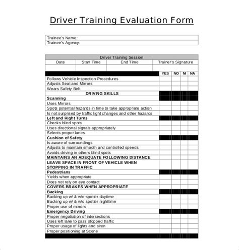 About 1/3 of all transport related accidents involve lift trucks. 19+ Sample Training Evaluation Forms | Sample Forms