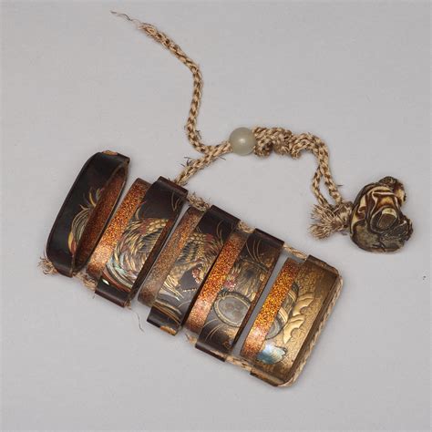 A Japanese Lacquer Inro With Netsuke Meiji Period 1868 1912 Bukowskis