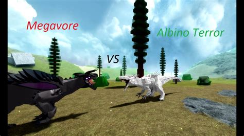 Roblox Dinosaur Simulator Megavore Vs Albino Terror Youtube