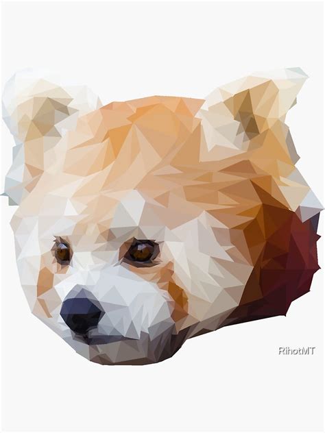 Red Panda Low Polygon Sticker For Sale By Rihotmt Redbubble