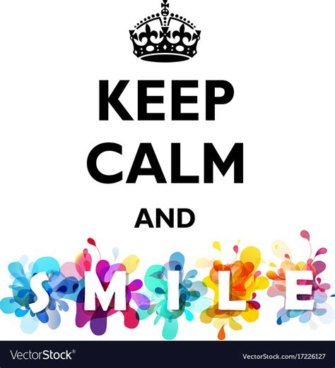 Traditional Keep Calm And Smile Quotation Vector Image