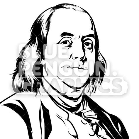 Royalty Free Stock Vector Black And White Silhouette Of The Founding Father Of The United States