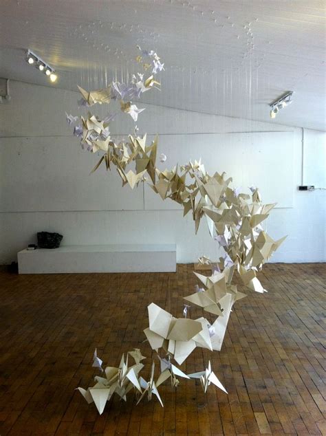 Origami Wave Origami Installation Origami Art Paper Installation
