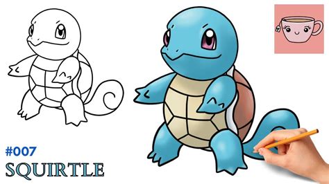 How To Draw Squirtle Pokemon 007 Cute Easy Step By Step Drawing