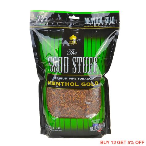 Good Stuff Menthol Gold Pipe Tobacco 16 Oz Bag Tobacco Stock