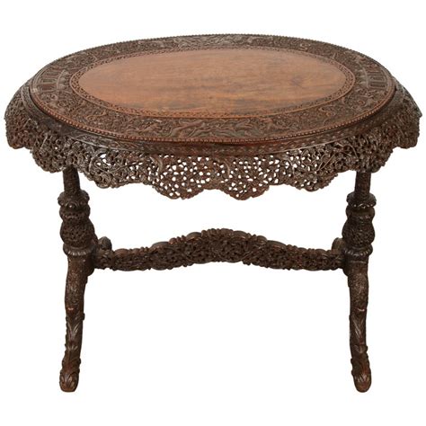 Anglo Indian Finely Carved Rosewood Side Table For Sale At 1stdibs