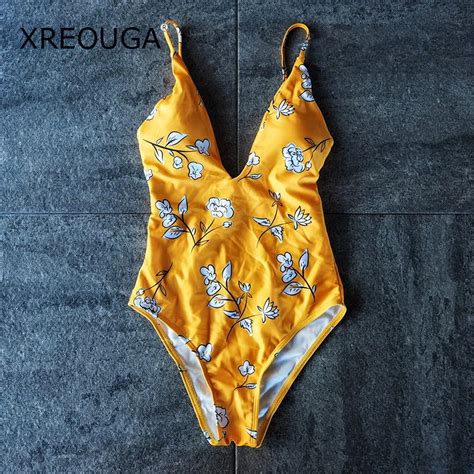Xreouga Swim Wear One Piece Swimsuits Womens Sexy Halter Bodysuits Brazilian Monokini Floral