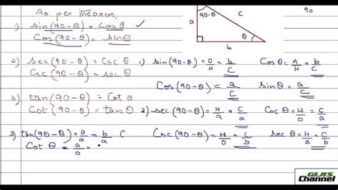 Cofunctions And Complementary Angle Theorem In Trigonometry Youtube