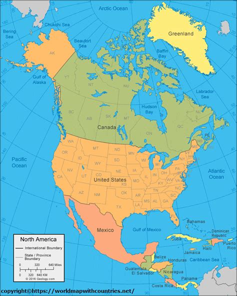 Printable Political Maps Of North America For Free In Pdf