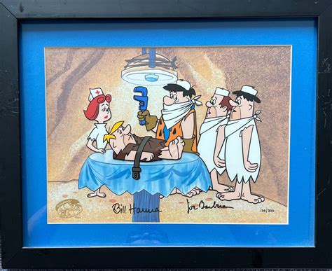 Hanna Barbera Signed Flintstones Operation Barney Rare Animation Art