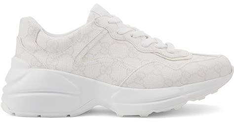 Gucci Canvas Exclusive Gg Rhyton Sneaker In White Lyst