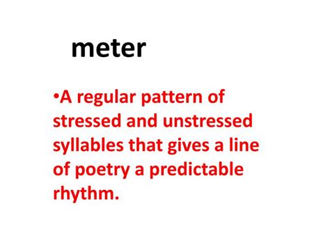 Another Term For Metre In Poetry