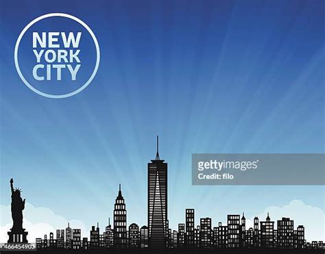 New York City Skyline Cartoon Stockfotos En Beelden Getty Images