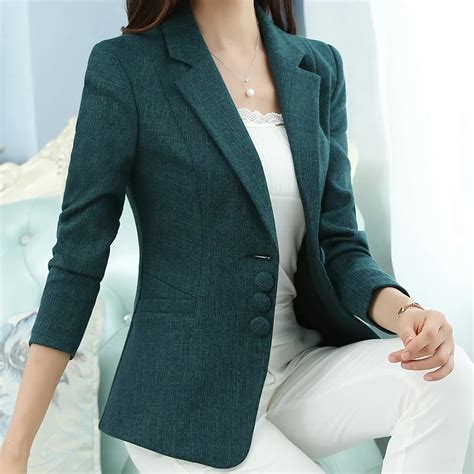 the new high quality autumn spring women s blazer elegant fashion lady blazers coat suits female