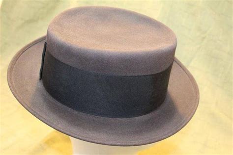 Vintage Amish Style Mens Flat Top Fedora Fur Felt Wide Brim Black Hat