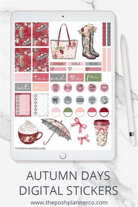 A Gorgeous Set Of Digital Planner Stickers For Your Fall And Autumn