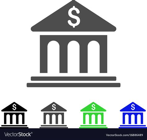 Bank Building Flat Icon Royalty Free Vector Image