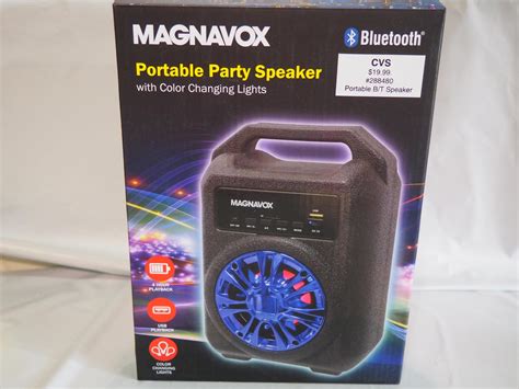 Magnavox Led Color Changing Portable Speaker Bluetooth Wireless Usb