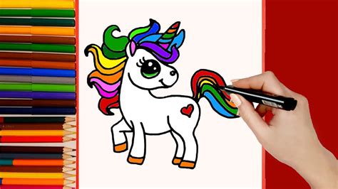 Cómo Dibujar Una Unicornio BebÉ Kawaii Arcoiris Fácil 💙 Youtube