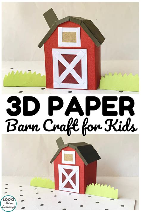 3d Paper Barn Craft For Kids Laptrinhx News