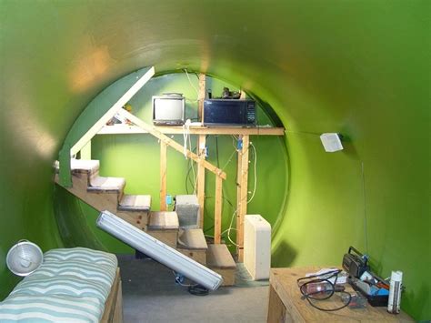 Storm Bunker Made From Fule Tank Stairs Underground Shelter Tornado Shelter Underground Homes