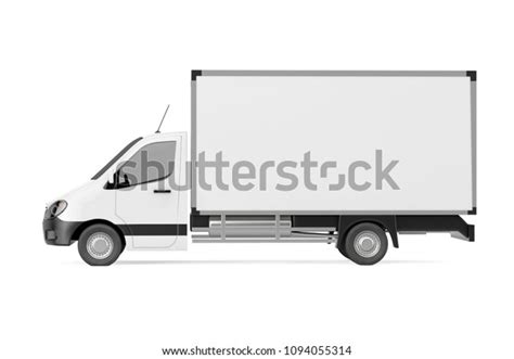 White Commercial Industrial Cargo Delivery Van Stock Illustration