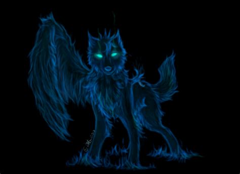 Blue Fire Wolf By Disunite On Deviantart