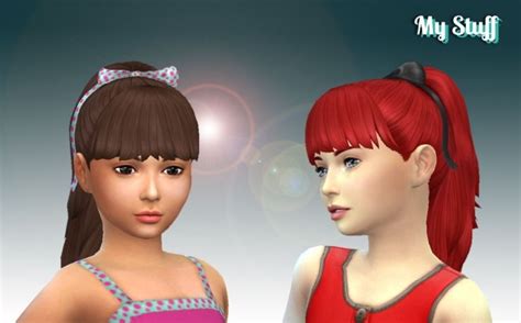High Ponytail With Bangs For Girls At My Stuff Sims 4 Updates